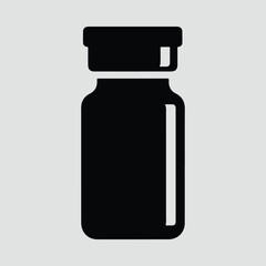 Silhouette medical bottle simple design healthcare symbol vector illustration