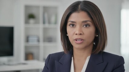 A professional woman wearing a business suit looks directly at the camera, conveying confidence and authority - Powered by Adobe