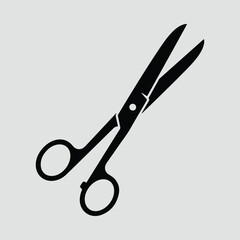 Silhouette scissors open medical tool equipment stationery vector illustration