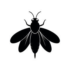 Firefly Black Silhouette Line Art Vector Illustration