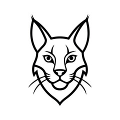 Lynx Head Outline Line Art Vector Illustration