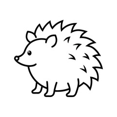 Hedgehog Outline Line Art Vector Illustration