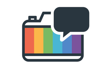 Vibrant Colorful Palette Inside a Paint Can with Speech Bubble for Creative Expression