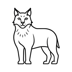 Lynx Outline Line Art Vector Illustration