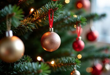 Christmas tree with festive decorations