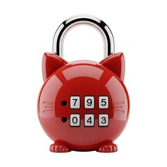 Red Cat Shaped Combination Lock for Childrens Security and Luggage Protection a Creative and Whimsical Security Solution