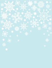 Winter Snowflake Background with Falling Snow