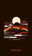 Naples Mosaic - Vesuvius and the Sea