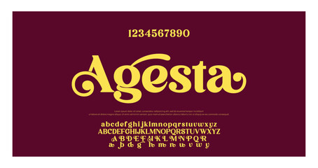 Elegant Font Uppercase Lowercase and Number. Classic Lettering Minimal Fashion Designs. Typography modern serif fonts regular decorative vintage concept. vector illustration