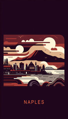 Naples Mosaic - Vesuvius and the Sea