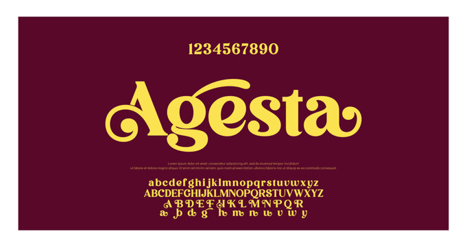 Elegant Font Uppercase Lowercase and Number. Classic Lettering Minimal Fashion Designs. Typography modern serif fonts regular decorative vintage concept. vector illustration