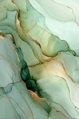 Elegant Sage Green and Gold Abstract Alcohol Ink Texture