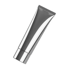 Sleek Metallic Silver Tube for Cream or Lotion against a White Background Professional Studio Shot