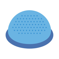 Blue perforated dome illustration on black background in flat design style © Sharuzzaman