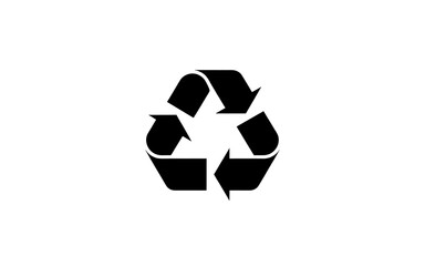Simple black recycle symbol on white background for eco awareness and environmental protection initiatives promoting sustainable lifestyle practices