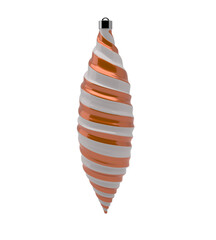 Glossy Rose Gold and White Swirl Christmas Ornament for Elegant Holiday Decoration Design