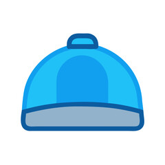 Fototapeta premium Simple vector graphic of a blue baseball cap against a black background