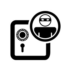 Vector illustration of single isolated thief bank icon 