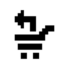 Vector illustration of single isolated pixel pc icon