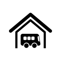 Vector illustration of single isolated bus icon