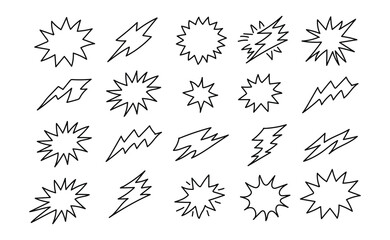 Dynamic lightning bolt and electric spark clipart collection