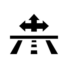 Vector illustration of single isolated road direction icon