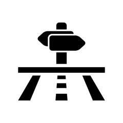 Vector illustration of single isolated road direction icon