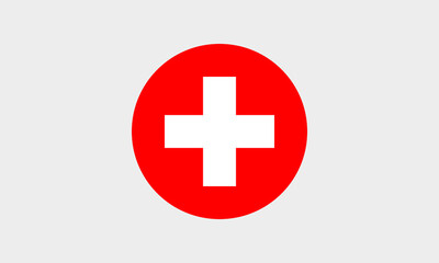 Flagge Schweiz – Professionelles rundes Icon / Kreisversion mit korrekter Farbdarstellung