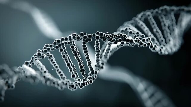 DNA Double Helix Structure in a Microscopic View.