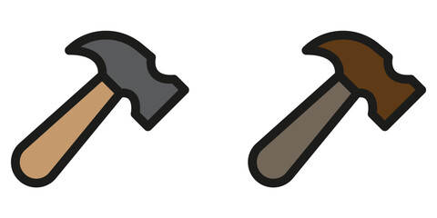 Two hammers ready for construction projects, home repair, or creative design projects, showcasing craftsmanship and the tools of the trade