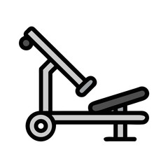 Minimalist Icon of Leg Press Machine on Black Background with Rounded Edges