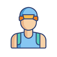 Graphic illustration of a swimmer with swimming cap on black background centered