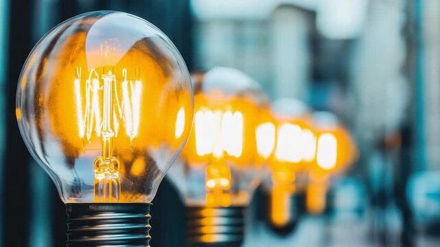 Video A line of light bulbs side by side