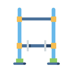Vector illustration of minimalist ladder structure with blue supports and simple connectors