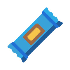 Simple blue candy bar with gold center on black background for product display