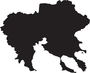 Map Central Macedonia Region of Greece Isolated Silhouette