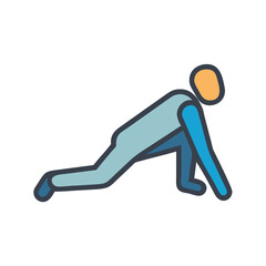 Man in plank pose against black background demonstrating fitness exercise illustration