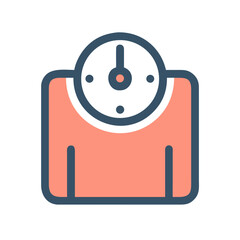Stylized weight scale icon symbolizing health and wellness on a black background