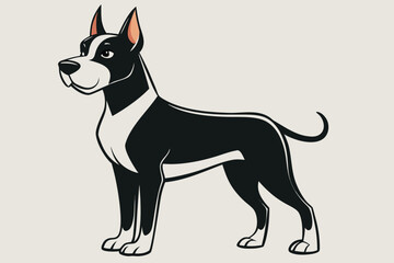 Doberman dog standing in different angles silhouette isolated on white background.