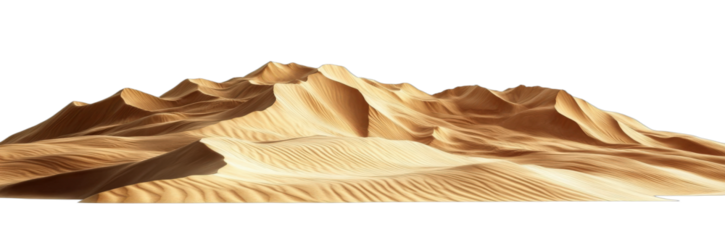 Vast desert dunes with undulating sandy patterns under clear sky