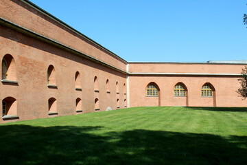 Fortress with windows in the Peter and Paul Fortress.