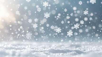 Fototapeta premium Gentle snowfall in a winter wonderland with soft light