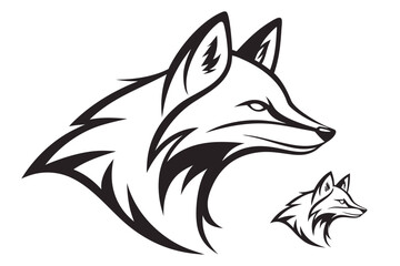 Modern minimalist fox head icon design