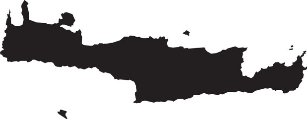 Map of Crete Region of Greece Isolated Silhouette Vector © Griffin9678