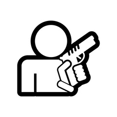 Concept of armed man