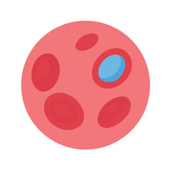 Cartoon Mars Planet with Impact Craters on Black Background stock illustration