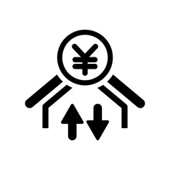 Obraz premium Money transfer icon - Yuan