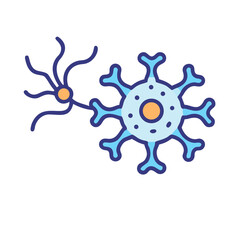 Obraz premium Stylized illustration of nerve cells or neurons on a clean black background