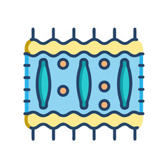 Illustrative graphic of microscopic view under the skin, with cells and hair follicles