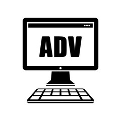 Computer advertising - Vector flat minimal icon